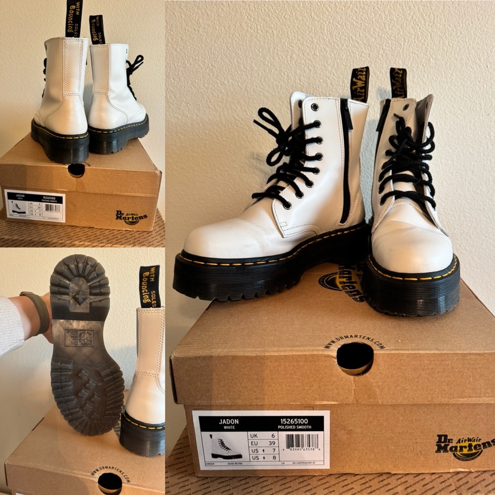 Dr. Martens White Combat Boots